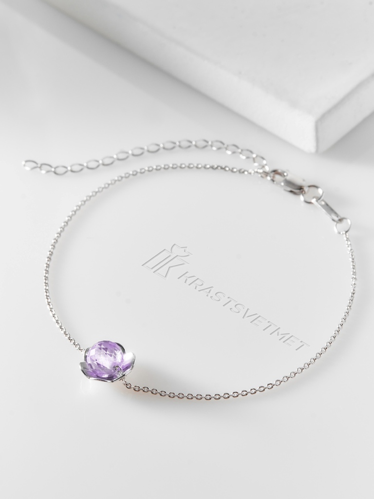 Браслет из родированого серебра 925 пробы НБ22-2102К1-3 д. 0,3  , плетение: кобра