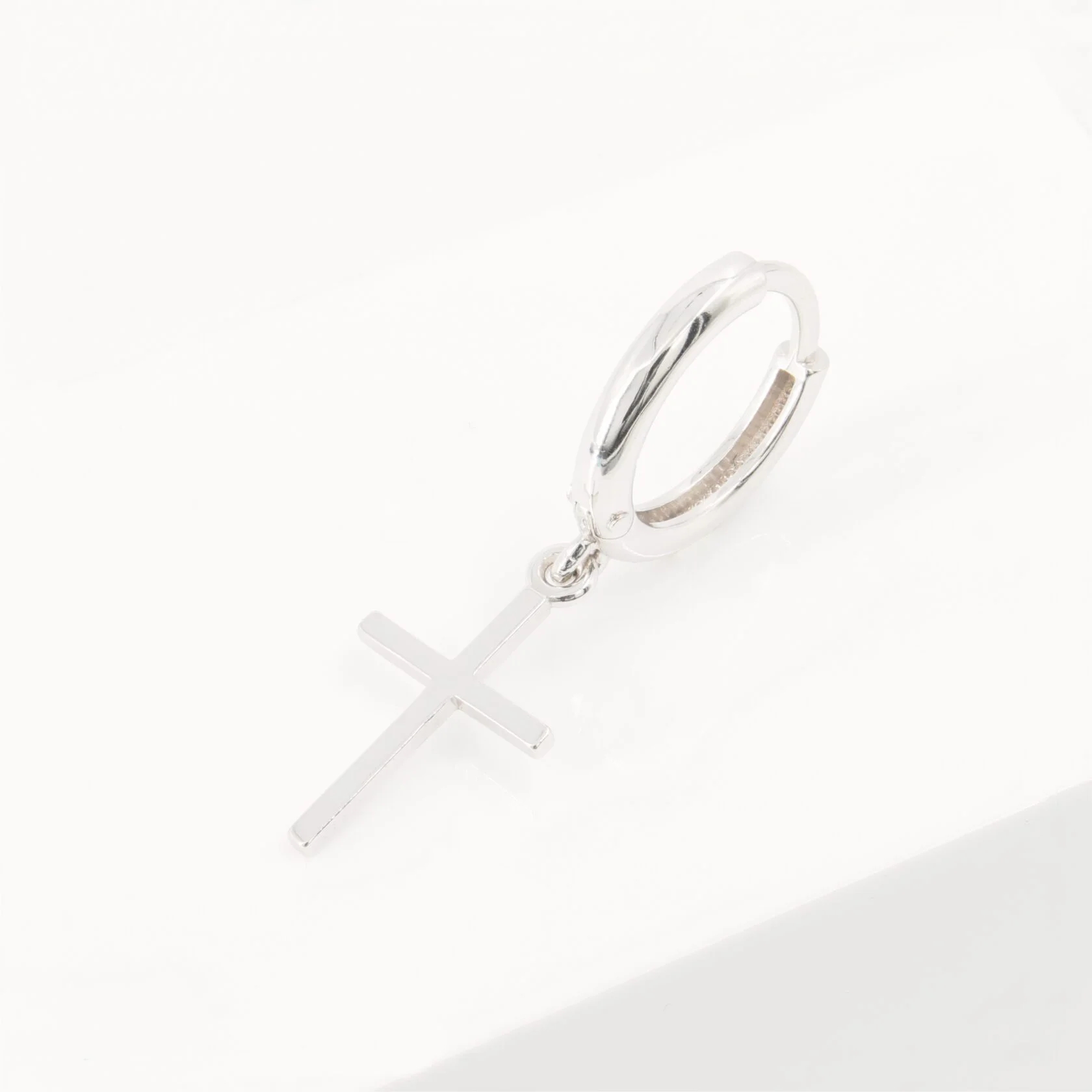 Серьги конго женские из родированого серебра 925 пробы с13.162