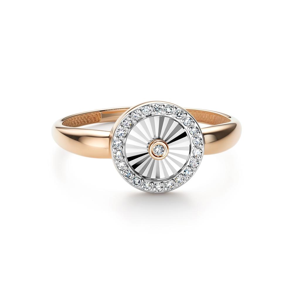 Кольцо из красного золота 585 пробы 16528-100 с бриллиантом