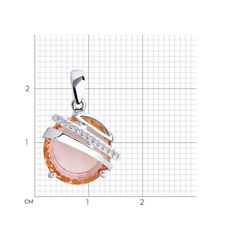 Подвеска из родированого серебра 925 пробы 92030573