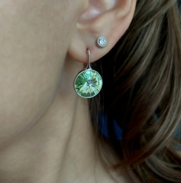 Серьги с английским замком из родированого серебра 925 пробы с3.67.02.204