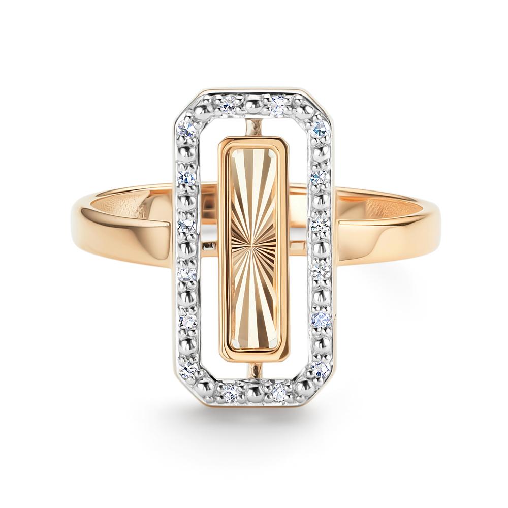 Кольцо из красного золота 585 пробы 16574-100 с бриллиантами