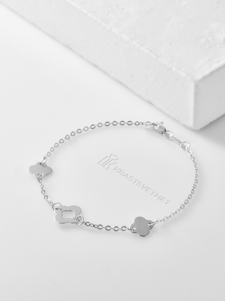 Браслет из родированого серебра 925 пробы НБ22-565-3 д. 0,35