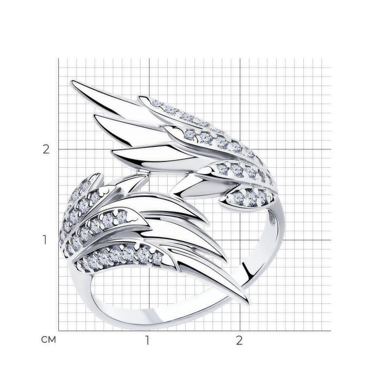 Кольцо из родированого серебра 925 пробы 94013514