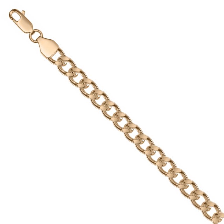 Цепь из позолоченого серебра 925 пробы НЦ22-002-4 д. 0,4  , плетение: гурмета с 4-х сторон