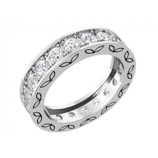 Кольцо из родированого серебра 925 пробы 0101653-00885