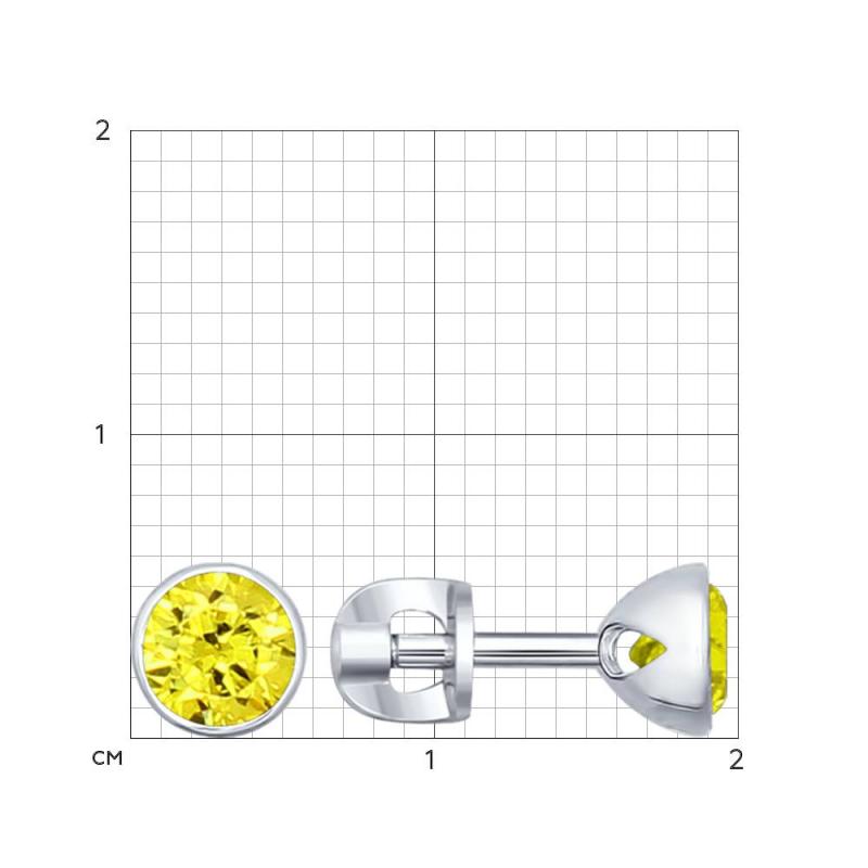 Пусеты из родированого серебра 925 пробы 94021964