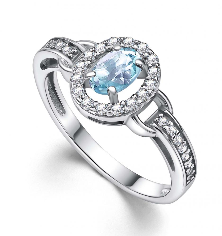 Кольцо из родированого серебра 925 пробы 01-4356/00ТБ-00