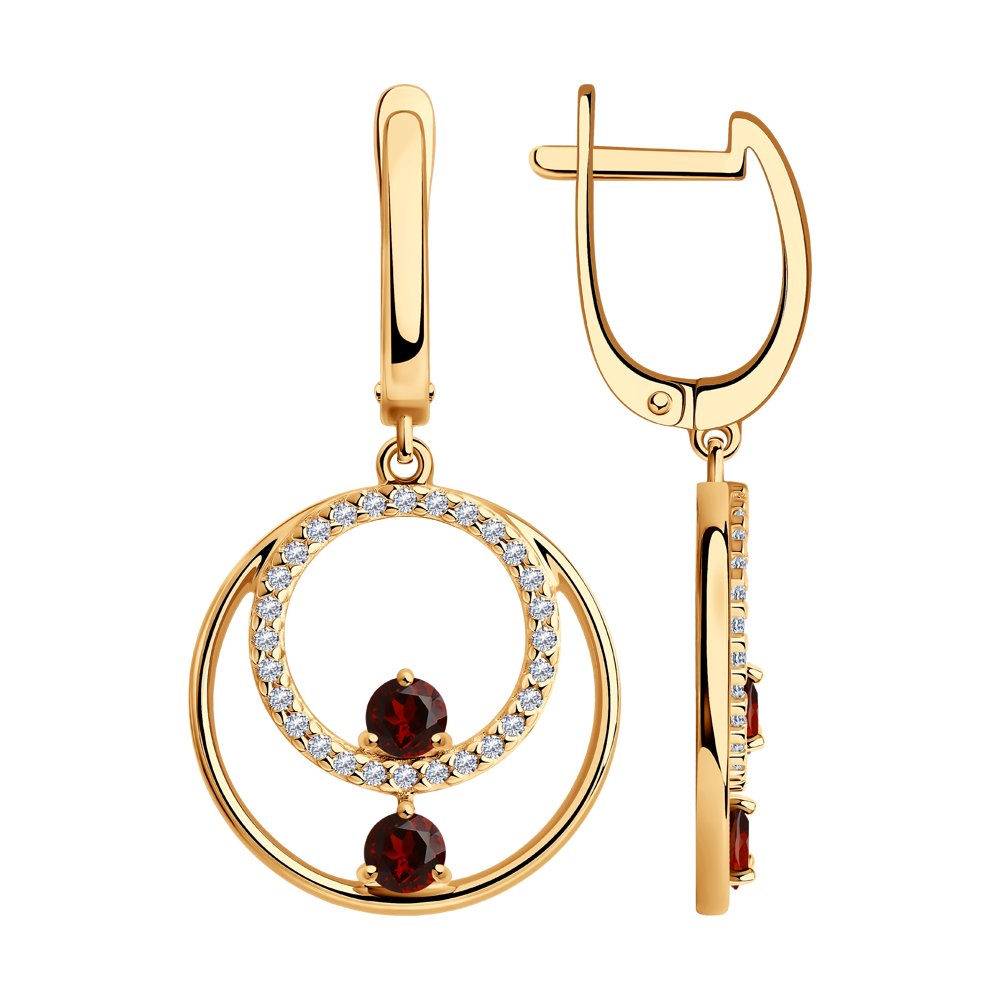 Серьги с английским замком женские из позолоченого серебра 925 пробы 92022262