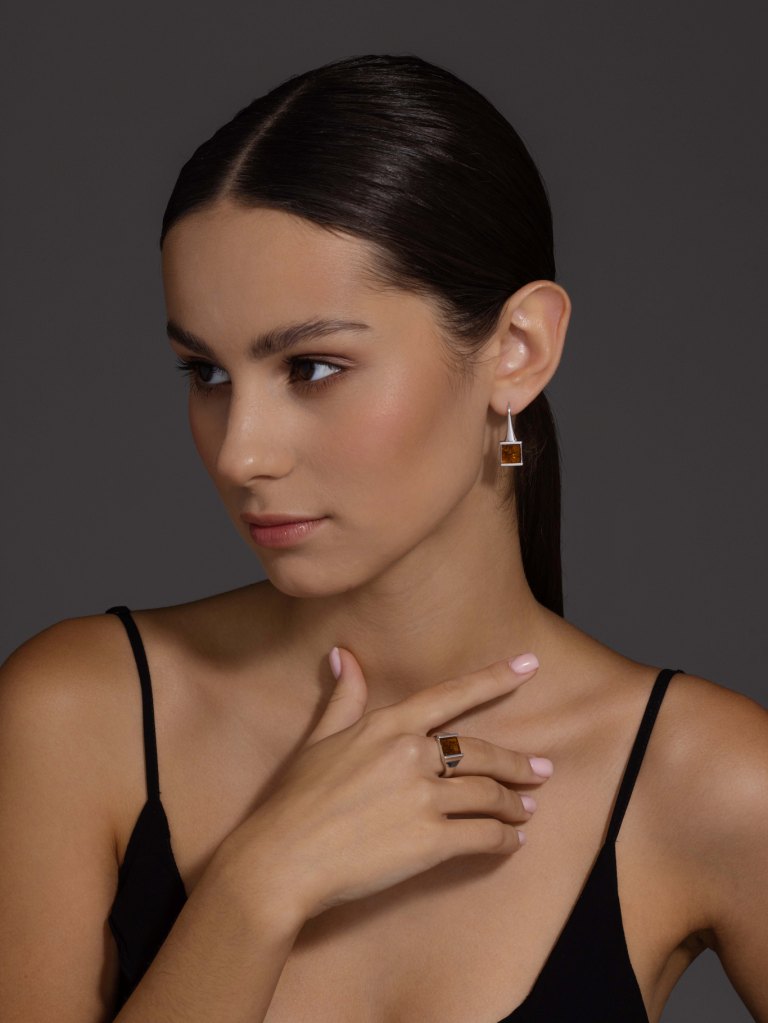 Серьги из серебра 02-4025/0ЯНТ-00