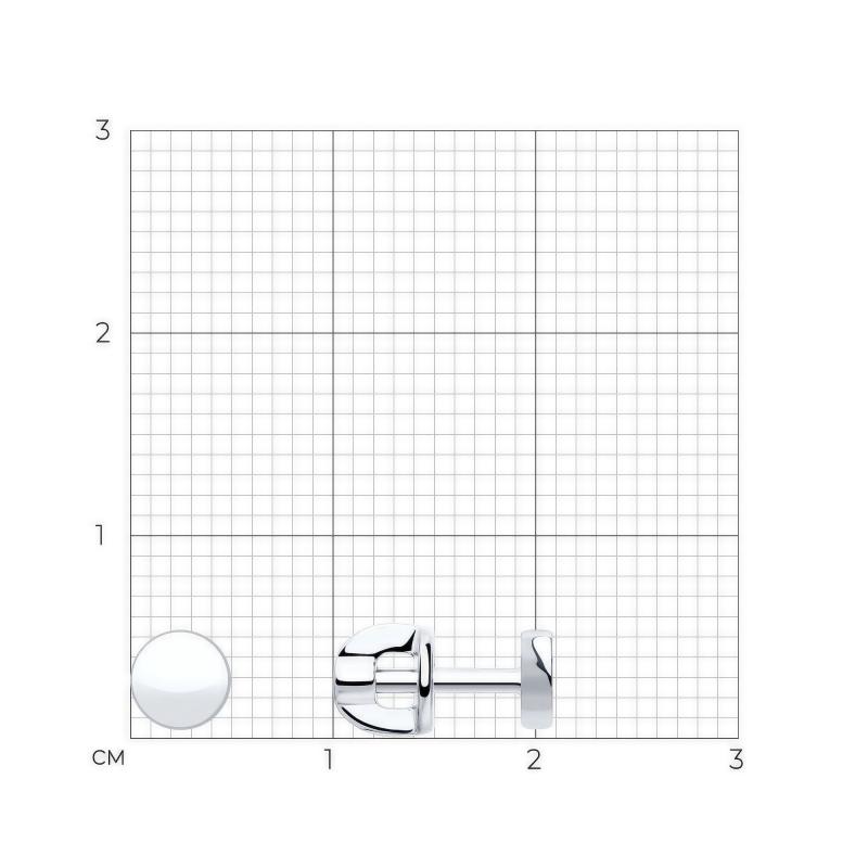 Пусеты из родированого серебра 925 пробы 94023021