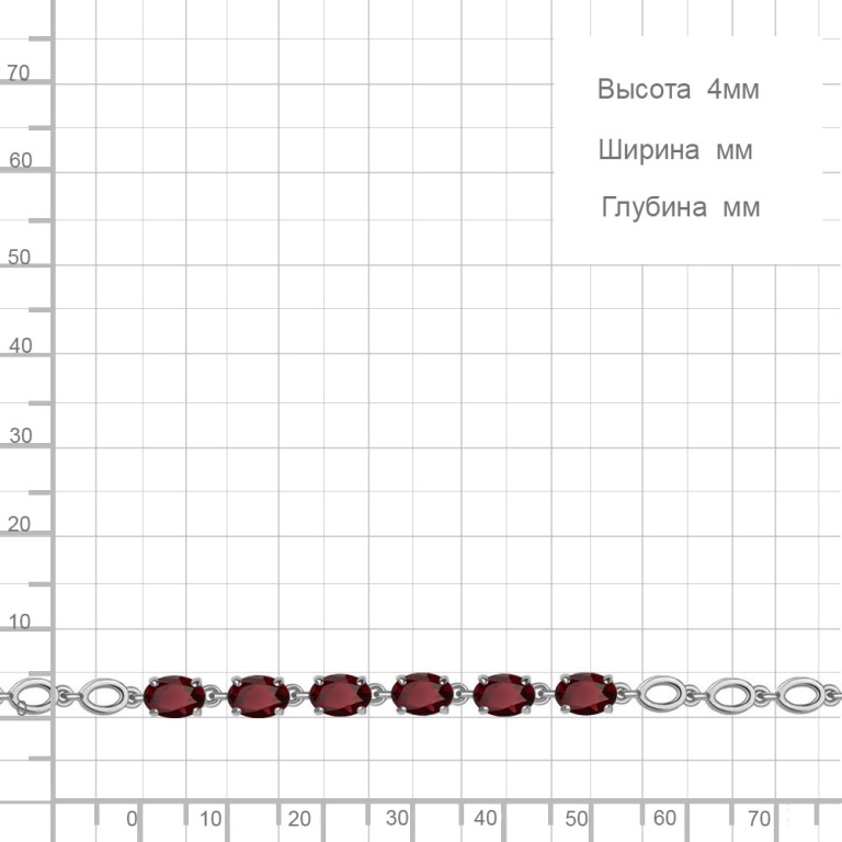 Браслет из родированого серебра 925 пробы 7446803
