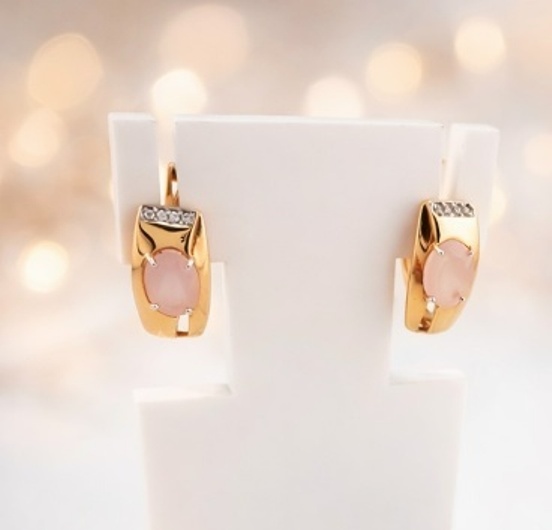 Серьги женские из красного золота 585 пробы 02-1449пд