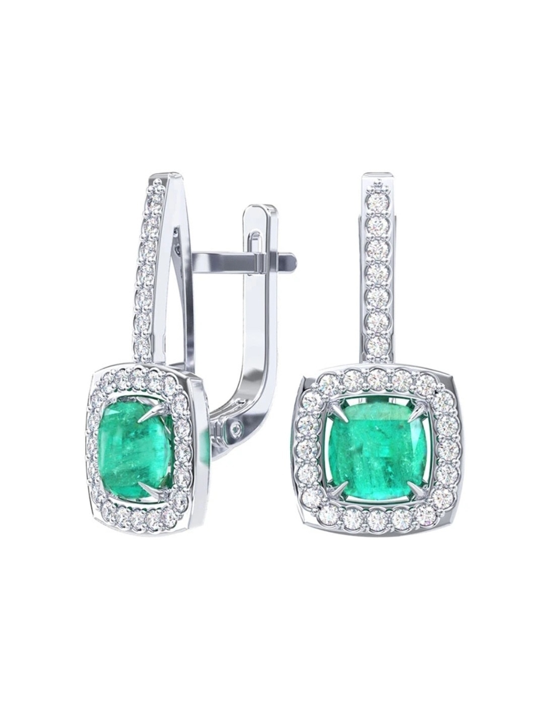 Серьги женские из родированного серебра 925 пробы 2101733-05835