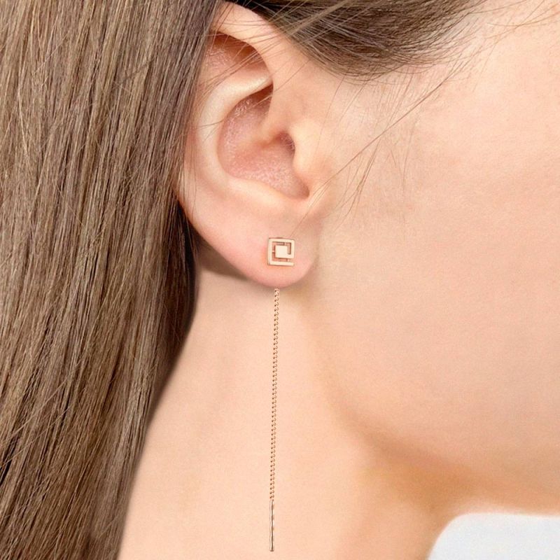 Серьги протяжки женские из красного золота 585 пробы 33529