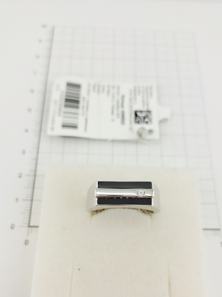 Печатка из родированого серебра 925 пробы с040022