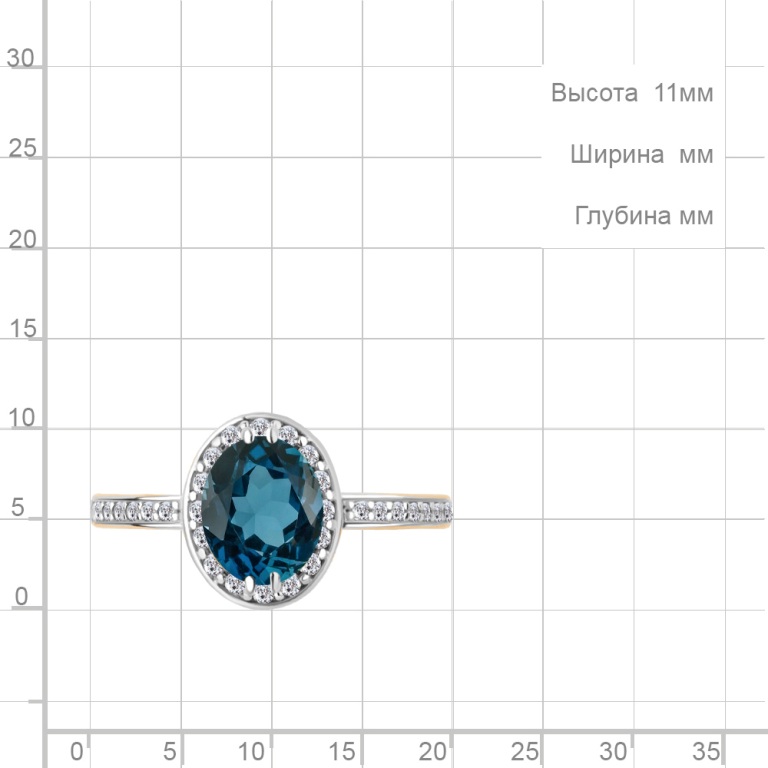 Кольцо из серебра 925 пробы 6523208А и фианитами  Золочение