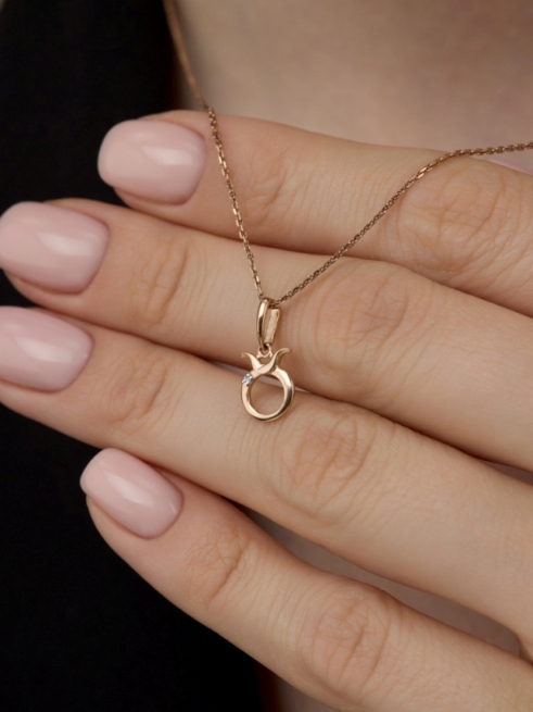 Подвеска из красного золота 585 пробы 34217-100 с бриллиантом