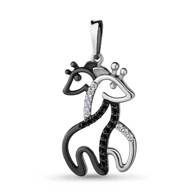 Подвеска из родированого серебра 925 пробы 24132АЧ