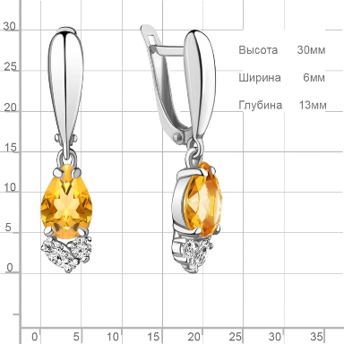 Серьги из серебра 4743006А