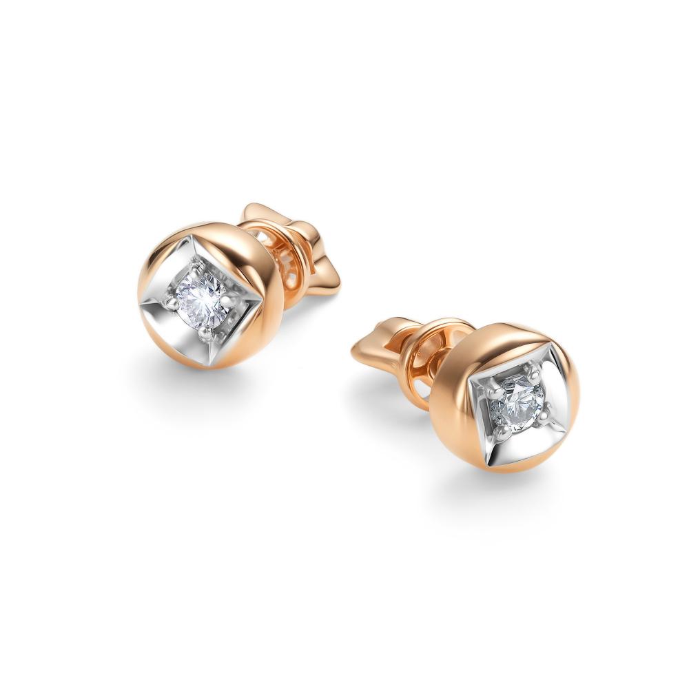 Серьги пусеты гвоздики из золота 585 пробы 26254-100