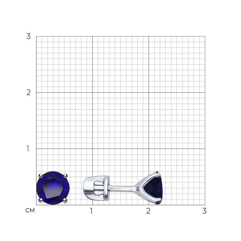 Пусеты из родированого серебра 925 пробы 88020060