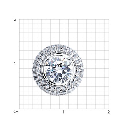 Подвеска из родированого серебра 925 пробы 94030733