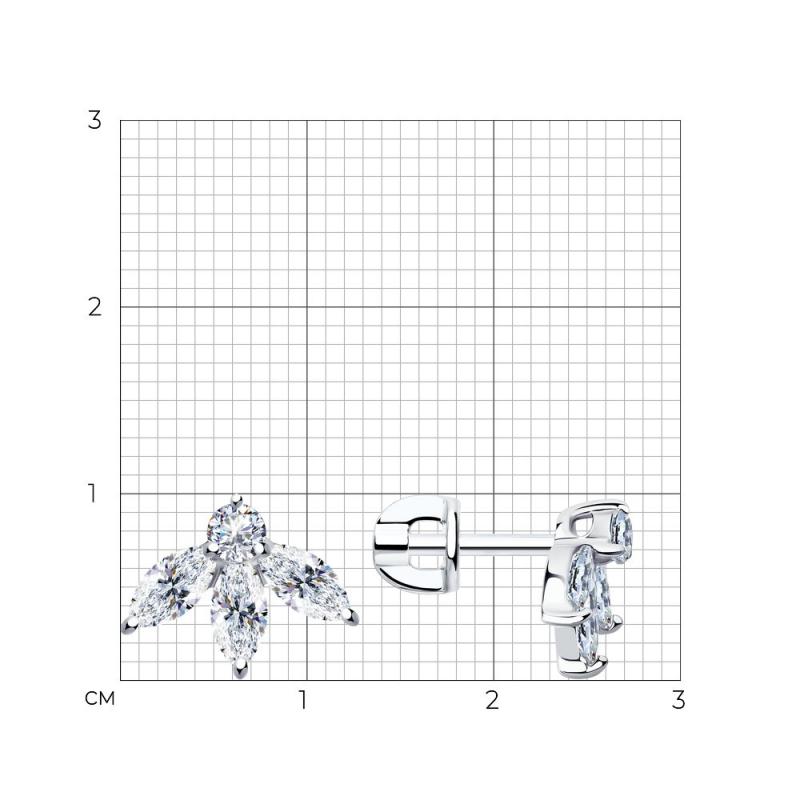 Пусеты из родированого серебра 925 пробы 94024818
