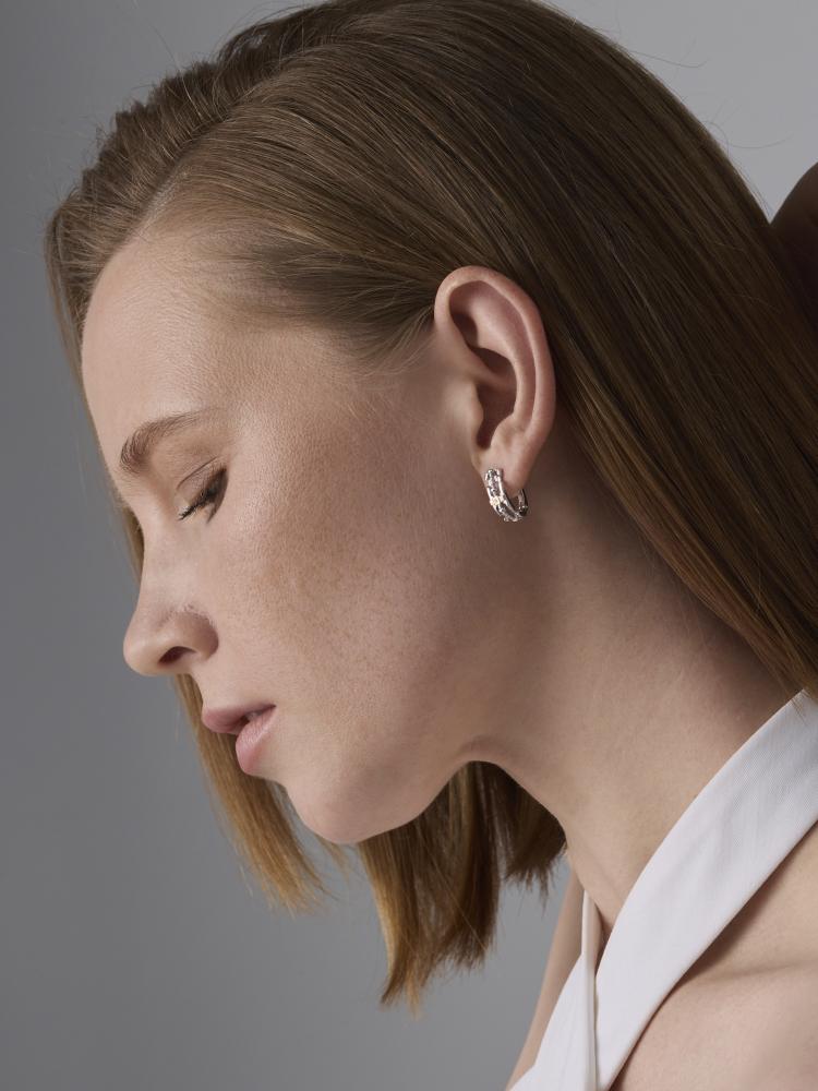 Серьги с английским замком женские из родированого серебра 925 пробы 02-4872/000Б-00 и бриллиантами