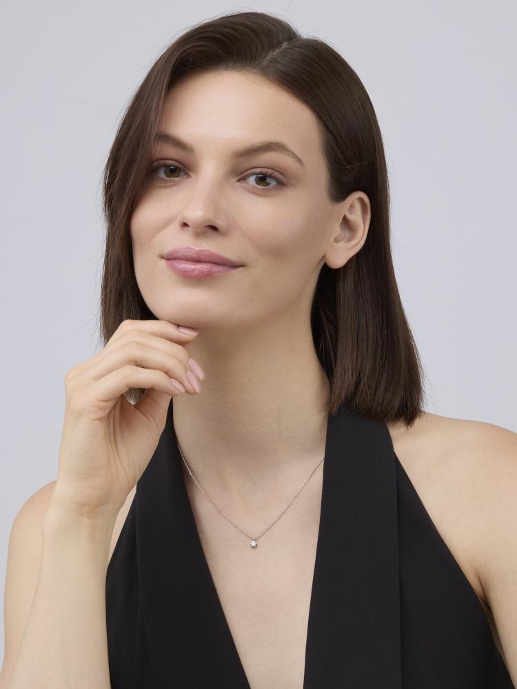 Колье из белого золота 585 пробы 66276-200 с бриллиантом