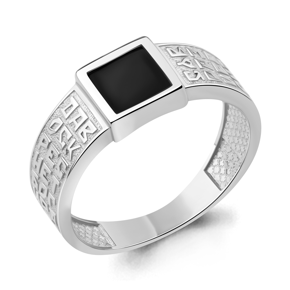 Кольцо из родированого серебра 925 пробы 600882Ч