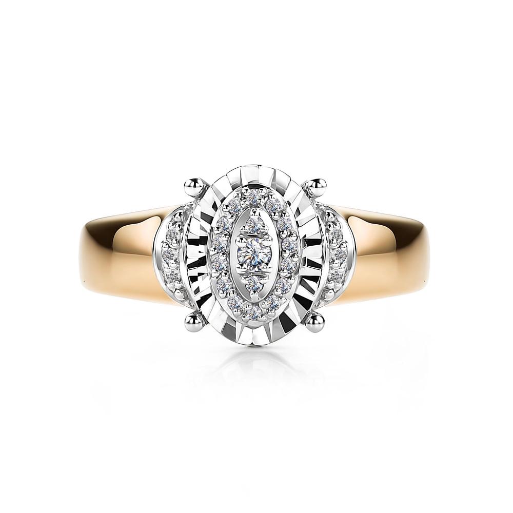 Кольцо из красного золота 585 пробы 15745-100 с бриллиантом