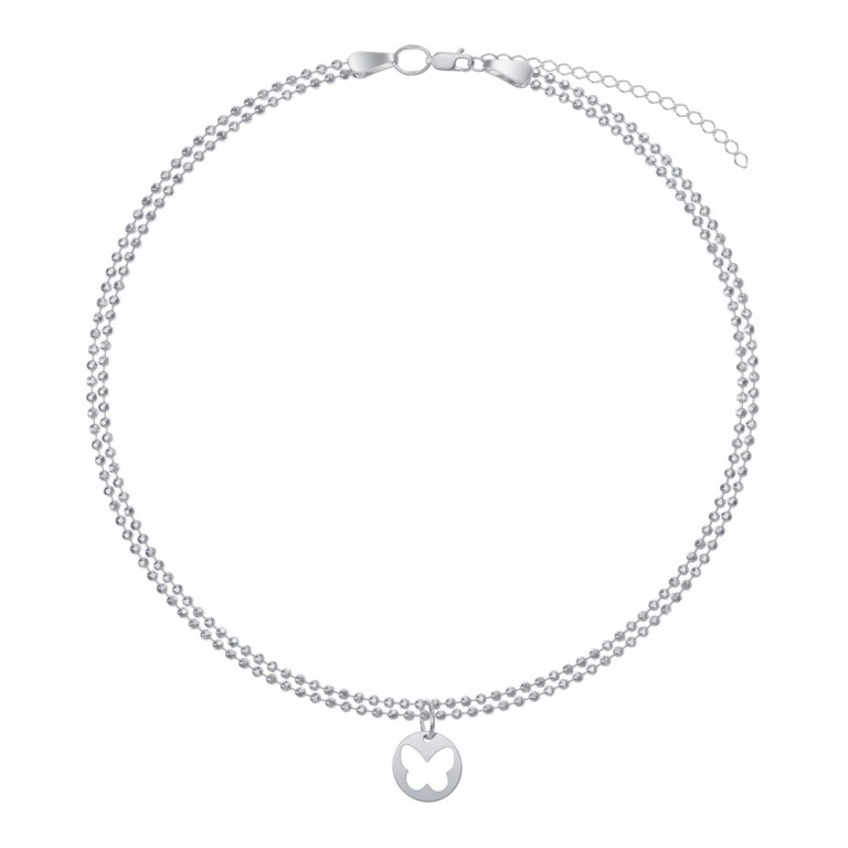 Колье из родированого серебра 925 пробы НХ22-2029-3 д. 2 мм