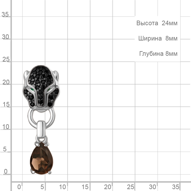 Подвеска из серебра 2546101ГЧ