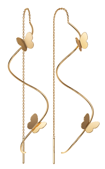 Серьги протяжки из красного золота 585 пробы НС12-1832