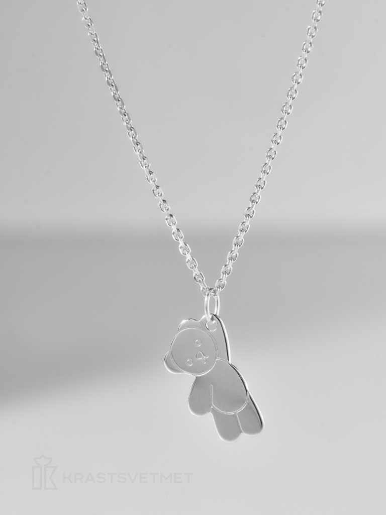 Колье из родированого серебра 925 пробы НХ22-2066-3 д. 0,35 мм