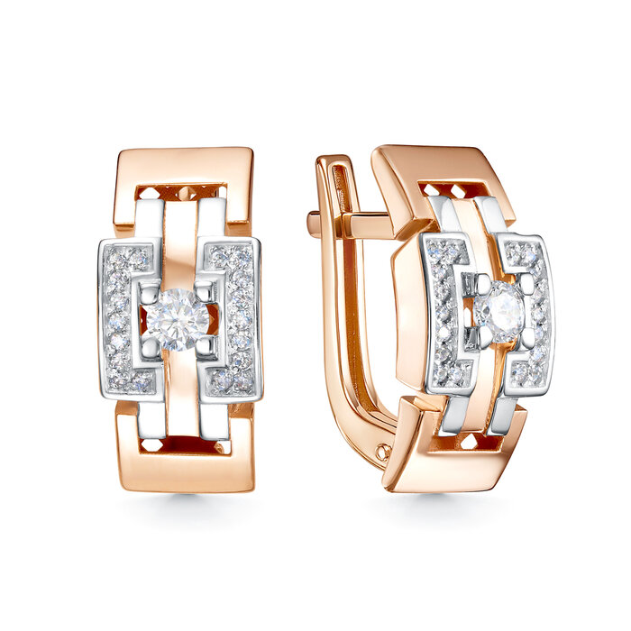 Серьги с английским замком женские из золота 585 пробы 120684