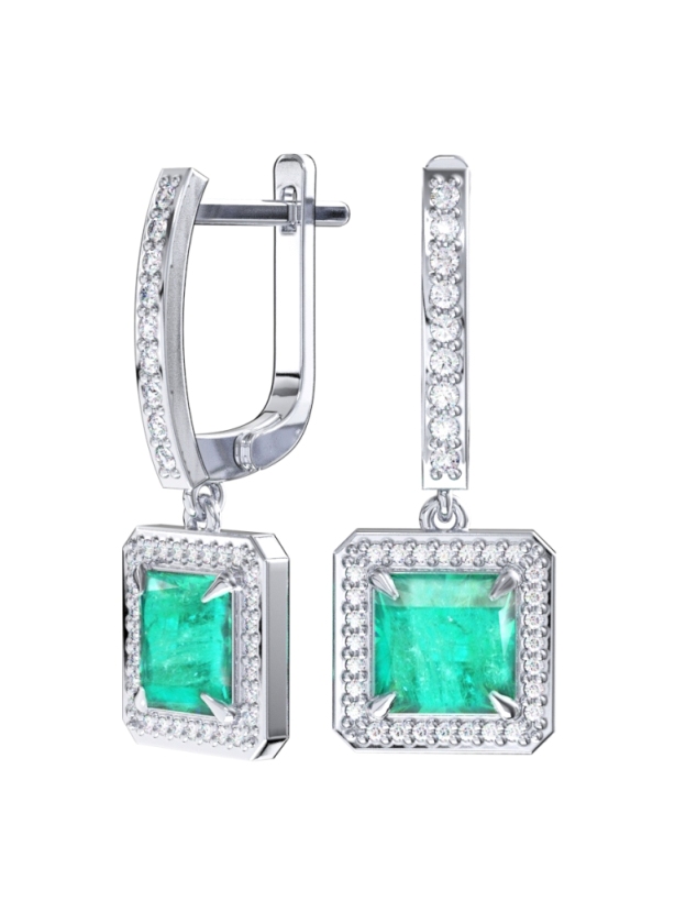 Серьги женские из родированного серебра 925 пробы 2101734-05675