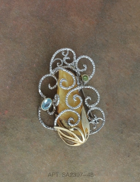 Брошь из родированого серебра 925 пробы SA2397-48